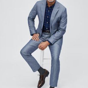 Bonobos Suit (38R & 30" Pants) in Navy Chambray and Slim